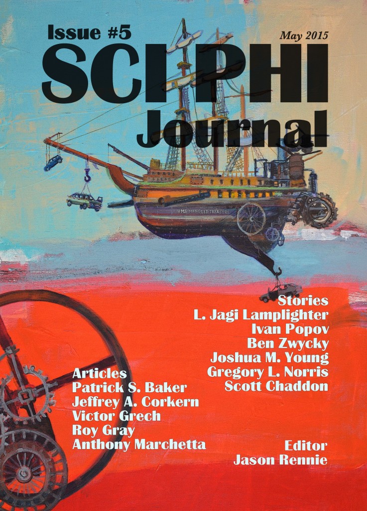 Sciphi issue #5 cover with names amended.